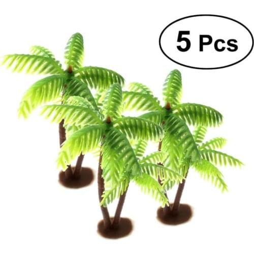 5Pcs Mini Plastic Coconut Palm Tree Plant Craft Micro Landscape Aquarium DIY Decor Artificial Plants For Garden Moss