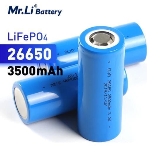 Mr.Li 26650 3500mAh 3.2V LiFePO4 battery Rechargeable Cell 8C 28A High Power Discharge For Flashlight New packing