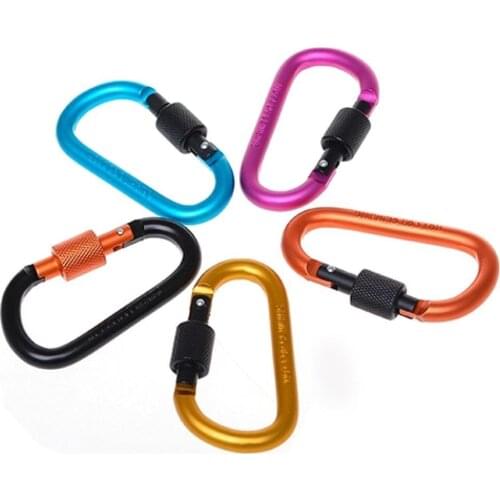Aluminum Carabiner Quickdraws D-Ring Key Chain Clip Snap Hook Karabiner Camping Keyring Outdoor Travel Kit Climbing Accessories