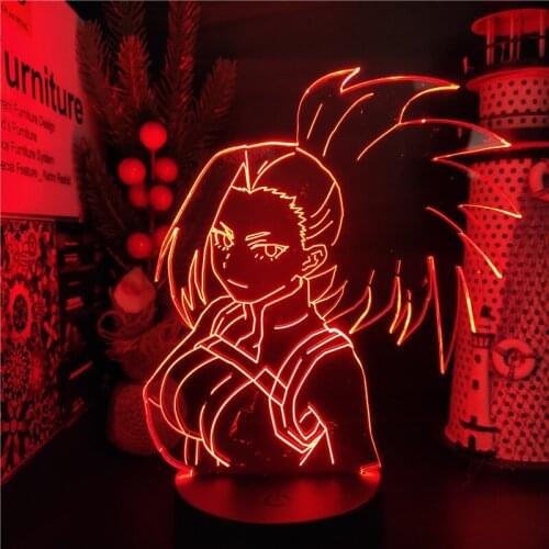 Anime 3D Lamp Boku no Hero Academia YAOYOROZU MOMO Acrylic Led Night Light MY HERO ACADEMIA Lampara Bedroom Decor Manga Kid Gift
