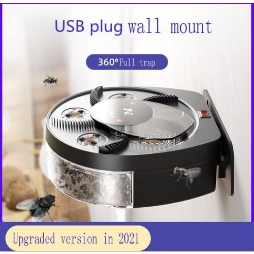 Automatic Flycatcher 2021 Upgrade Wall Mounted USB Electric Fly Trap Home Garden Fly Killer Household Catcher Catching Insect