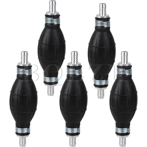 BQLZR 5 Pieces Black Fuel Primer Gas Pump Petrol Marine Boats Accessories