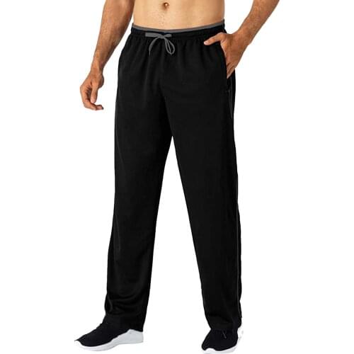 Pants Mens Sports Men Lightweight Running Pant Zipped Pockets Elastic Waist Open Bottom Sweatpants Jogging Sportswear 2021#f35