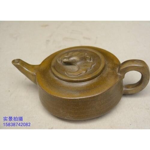 Elegance Old Qing Dynasty ZiSha Pottery Tea Pot,bat,with Mark,best collection& adornment, Free shipping