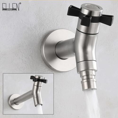 ELLEN Garden Faucet Single Cold Wash Machine Tap Mop pool Faucets Stainless Steel Brushed Crane ELF1504