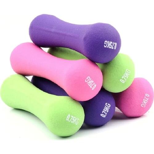 Plastic dip in dumbbell for women fitness weight dumbbells fitness dumbbells fitness body exercise dumbell kettlebell 0.75kg*2pc