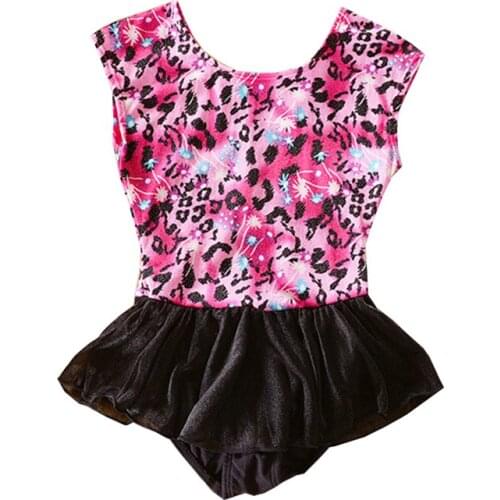 Gymnastics leotard tank leopard printing dance dress gymnastic dress