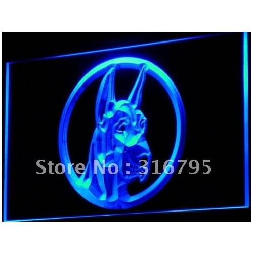 I670 Great Dane Dog Enseigne Lumineuse Light Signs On/Off Switch 20+ Colors 5 Sizes