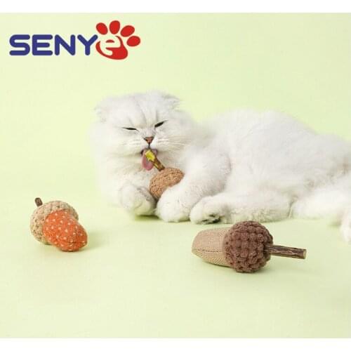 Cat Treat Toys Silvervine Lick Ball Acorn Catnip Toy Self-healing Cat Toy Bite-resistant Catnip Ball Teething Toy