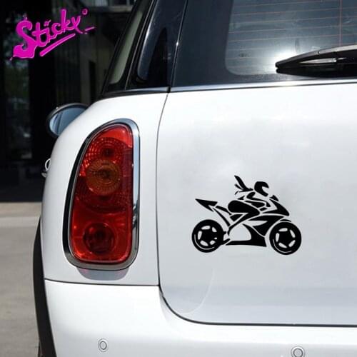 STICKY Sexy Girl Riding A Motorcycle Car Sticker Decal DecorMotorcycle Off-road Sticker Laptop Decal Vinyl