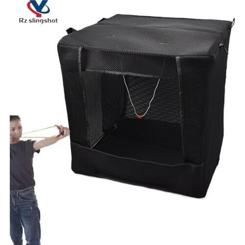 Portable Slingshot Target Box Black Foldable Full-silence Cloth Ammo Target Box for Outdoor Shooting Practice Tool 40cm X 40cm