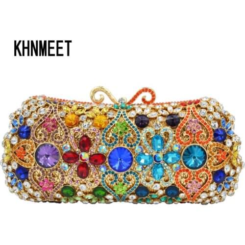 Multicolor Luxury Crystal Evening Bag Female Chain Wedding Bride Purse wallet Business banquet Ladies Clutch Bag SC609