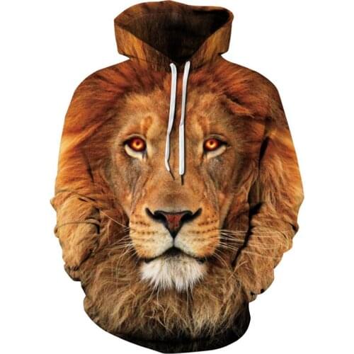 Mens new animal-print hoodie 3d lion head hoodie for fall 2021 brand hoodie cool fashion tracksuit street Loose big yards coat