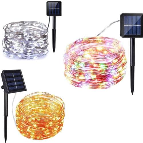 Outdoor Solar Powered 33Ft 100 LED 10M Copper Wire Light String Fairy Xmas Party hot new