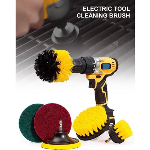 New 3/6/12Pcs Electric Scrubber Brush Kit Cordless Drill Brush Attachment Bathroom Cleaning Car Detailing Nylon Cleaning Brushes