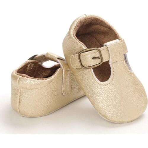 4 Colors Autumn Spring Toddler Baby Girls Boys Solid Shoes PU Leather Soft Sole Non-slip Crib Shoes First Walkers 0-18M