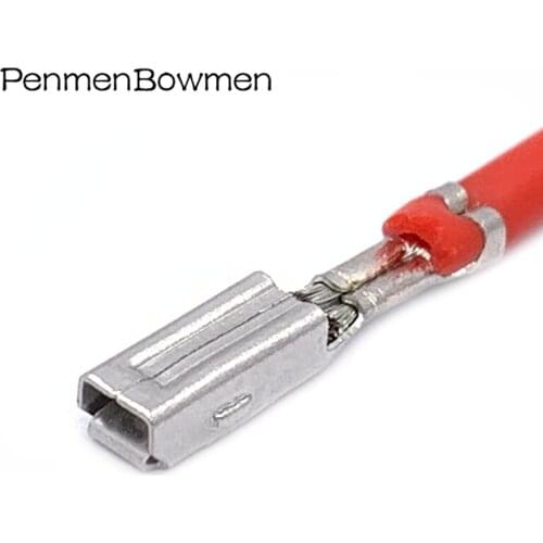 Automobile 2.8MM Tinned Wiring Terminal For Female Connector Plug In Spring DJ623-W2.8X0.8B With 16AWG Cable