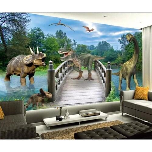 Custom Photo Wallpaper Mural 3D Dinosaur Ancient Animal TV Wall Background wall paper papel de parede