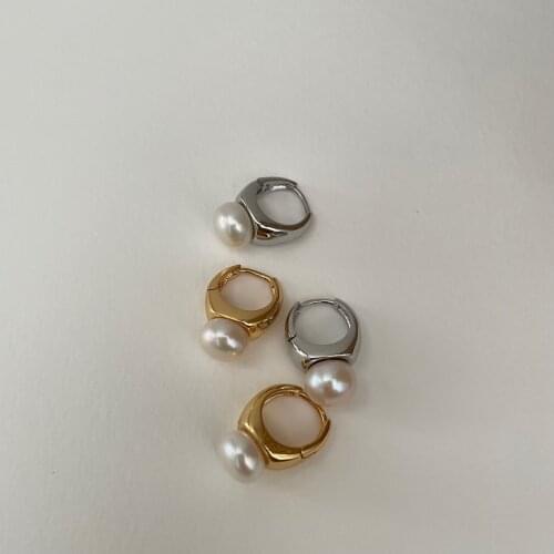 Simple French Pearl Earrings Design Sense Small Earrings 2021 Autumn Gold and Silver color Temperament Earrings