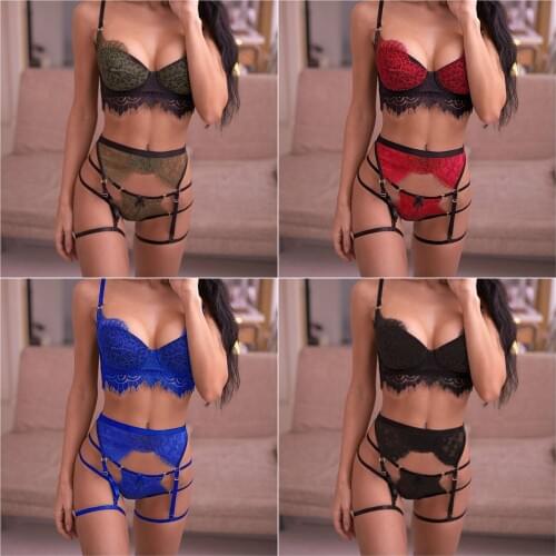 Sexy Lingerie Women Lace Babydoll Open Bra G-String Underwear Nightwear Bra & Brief Sexy Glitter Lingerie Babydoll Sleepwear