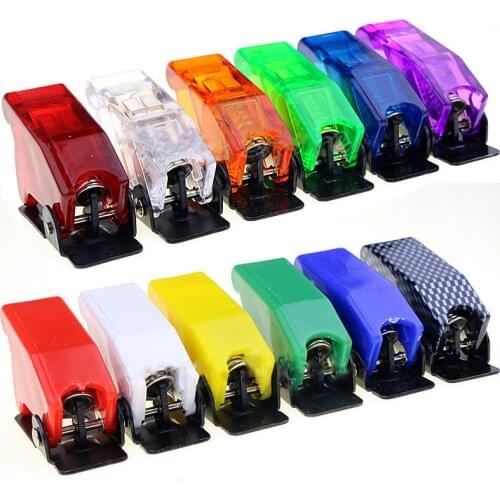 1PCS Auto Car Boat Truck Illuminated Led Toggle Switchs Safety Aircraft Flip Up Cover Guard Red Blue Green Yellow White