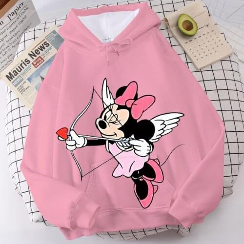 Disney mickey anime mouse hoodies 2021 oversize women sweatshirt print plus fleece hooded crop top women Cotton plus size hoodie