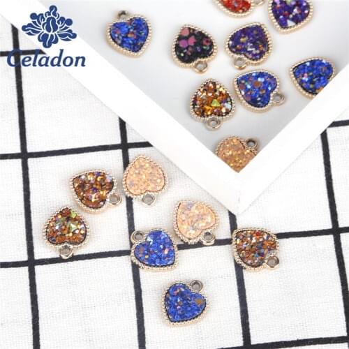 Vintage Collection Love Heart Shape For DIY Earrings Jewelry Making Finding Acrylic Sequins Charms For Girls Women