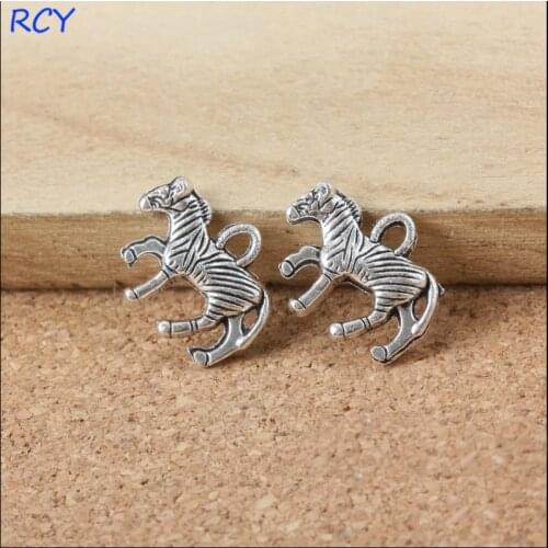 Hot selling 10 Pieces/Lot 12mm*15mm antique bronze Plated tag charm zebra charms bracelet connector diy For Jewelry making
