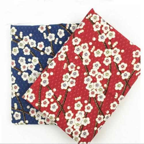 High quality 100% cotton Plum blossom fabric used for Quilting sewing dress women clothing skirt curtain by 100x150cm