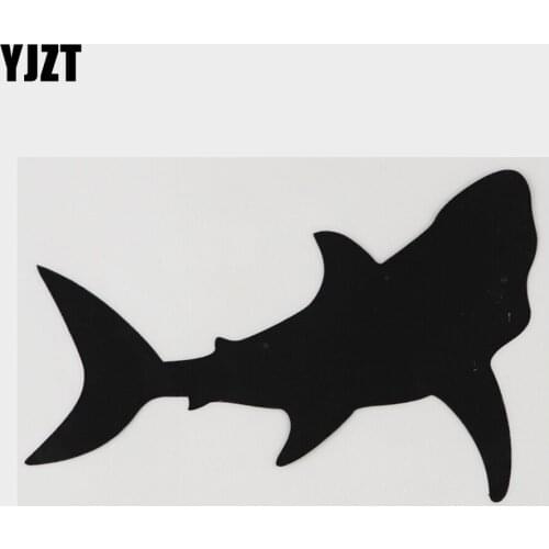 YJZT 13.3CM×8.7CM Personality Fierce White Shark Vinyl Decal Car Sticker 18A-0240