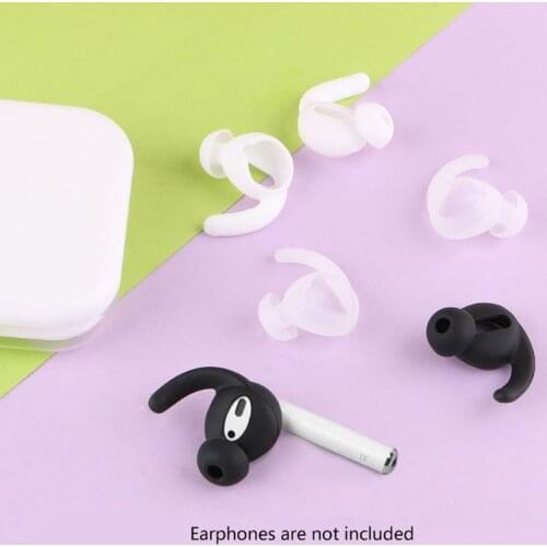 1Pair Silicone Earphone Case Cover Earbuds Eartip Ear Hook Cap for App-le iPhone LX9B