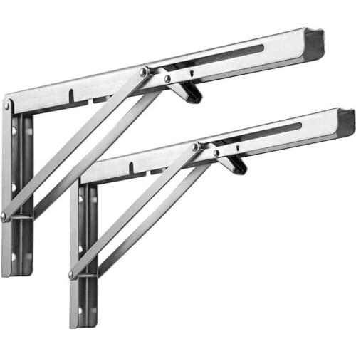 2Pcs Holder Folding Shelf Bracket 304 Stainless Steel Easy To Install Perfect For Hanging Writing Desk Used As A Bench