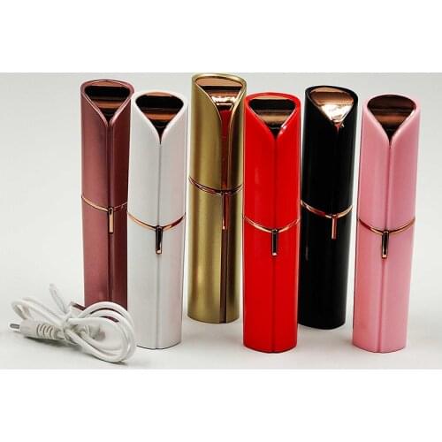 6 Colors Mini Lipstick Shaver Razor Facial Hair Remover for Women Electric Eyebrow Trimmer Painless Eye Brow Epilator