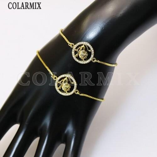 8 Pcs Lions charms bracelet Gold color charms bracelet jewelry for lady Gold lion charms chain bracelet gift for lady