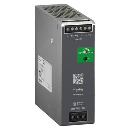 ABL8REM24050 regulated SMPS - 1 or 2-phase - 100..240 V AC - 24 V - 5 A Show more characteristics