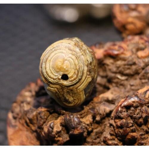 Big Treasure Talisman Power Cool Chinese Inner Mongolia Alashan Desert Agate Natural Eye Bead Amulet With A Hole Timestown D24h