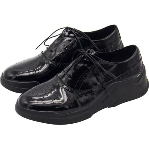 Handmade Carved Brogue Shoes Black Oxfords Lace up Handmade Dress shoes for men Genuine Leather Wedding shoes