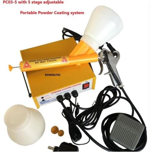 CE PC03-5 Free ship with 5 stage adjustable New Portable Powder Coating system paint Gun coat ATT