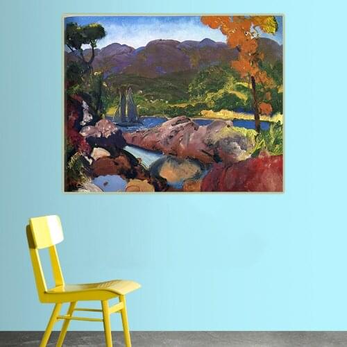 Citon George Bellows《Romance of Autumn》Canvas Oil Painting Ash Can School Art Poster Picture Wall Decor Modern Home Decoration