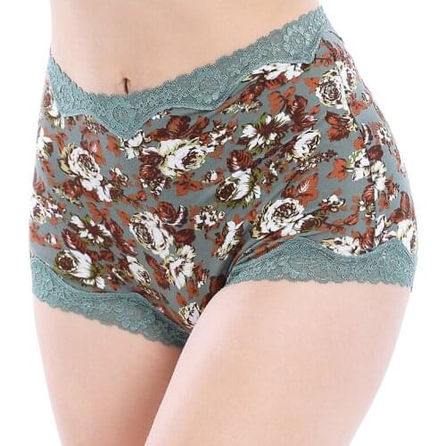 Flowers Underpants Ropa De Mujer Women Cotton Panties Underwear Women Lace Lingerie Ladies M-XXL