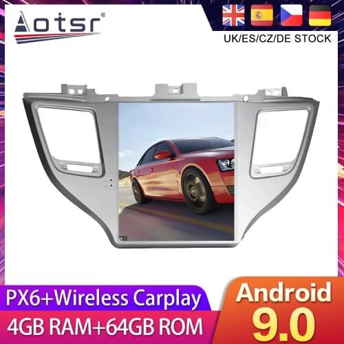 For Hyundai Tucson 3 2015-2018 Tesla Styel Android 9 Car DVD GPS Navigation Radio Auto Stereo Multimedia Palyer HeadUnit 2DIN