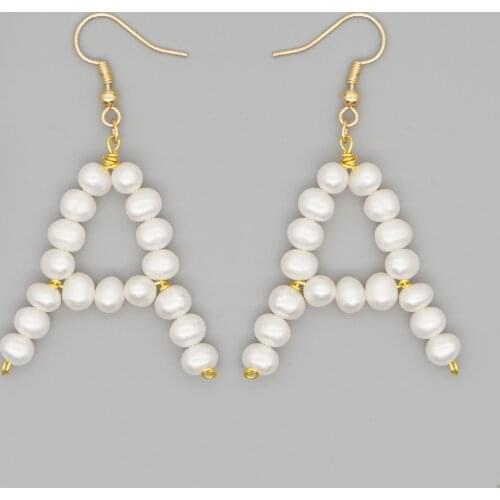 Go2Boho Letter Earring For Women Freshwater Pearl Earings Fashion Jewelry 2020 Handmade Weave Aesthetic 26 Letters A-Z Earrings