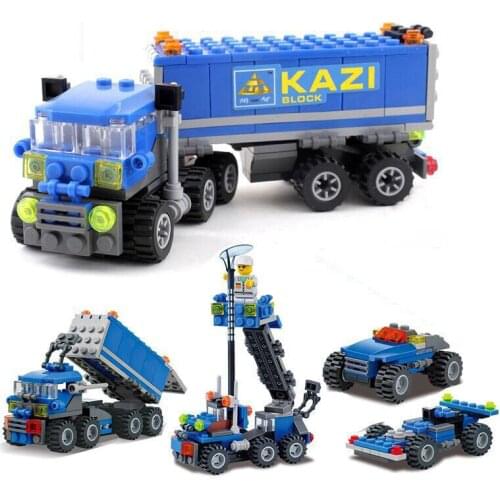 Engineering Series Variety Of Styles Kids Puzzle Toy Small Particles Spelling Assemble Wooden Block