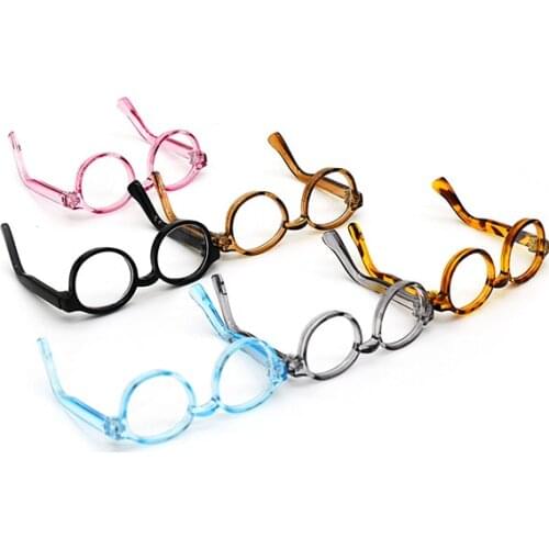 High quality 1/3 1/4 bjd dolls glasses 6cm glasses Clear Lens Round Frame Eyewear Eye Glasses doll clothes accessories