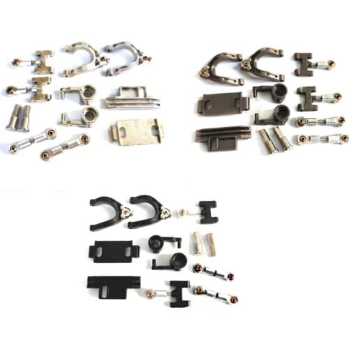 For WPL D12 1/10 RC Car Upgrade Parts Upper Lower Swing Arm Steering Cup Knuckle Hex Adapter Set Accessories