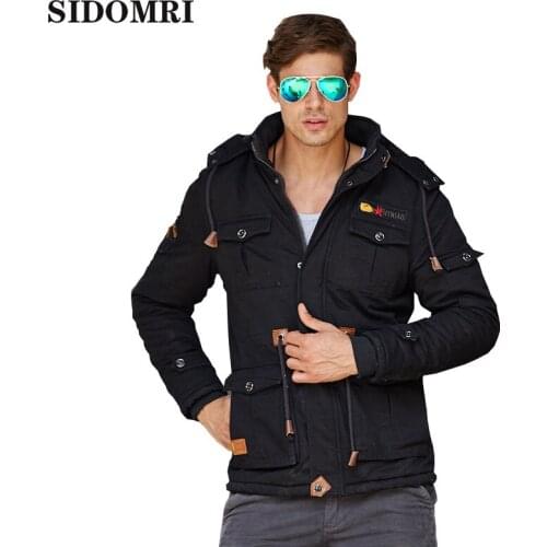 Men Jackets Multi Pocket Cargo Bomber Winter Warm Hoody Jacket Mens Fleece Hip Hop Windbreaker Coats Male Military Tactical Coat