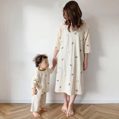 MILANCEL 2021 Summer Family Matching Clothing Pear Pajama Set Family Look Mommy and Me Clothes