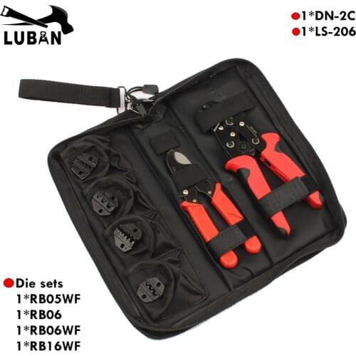 Crimping Tool Set/kit DN-K02C with cable cutter jaws,terminal hand tools,crimpers crimping plier replaceable crimping die sets