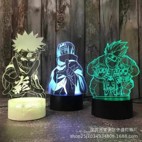 Naruto Naruto Series 3D Night Light Crack Touch Remote Control USB Decoration Indoor Lighting Birthday Gift Small Table Lamp