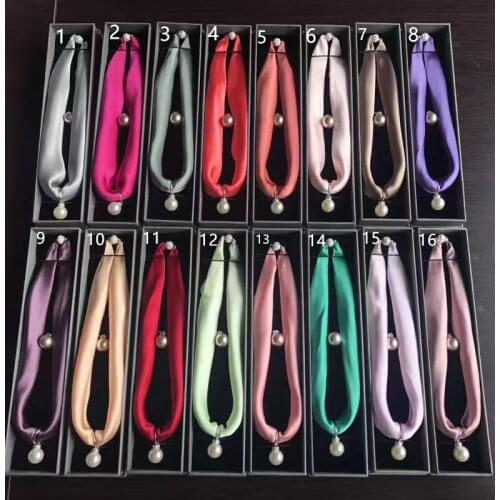 NEW FASHIONG 100% PURE silk solid plain multipurpose womens square pearl necklace SCARF hand ring scarves gift box #4035